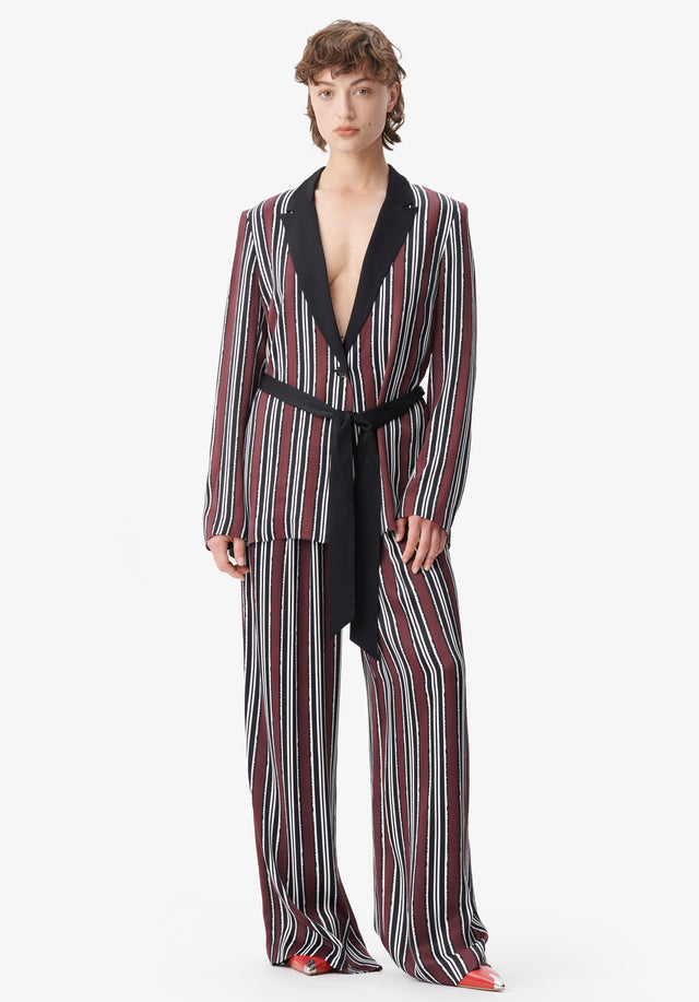 Pants Perlo shibori stripe - With a modern pinstripe pattern, these slouchy, wide leg pyjamas... - 1/7