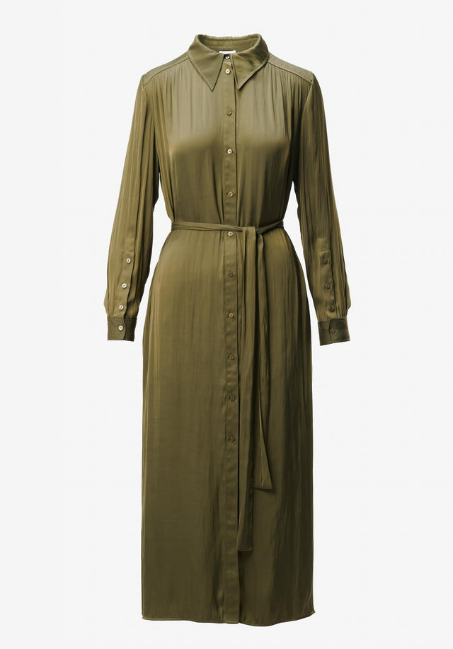 Dress Derya olive night - This buttoned dress is crafted from a flowing fabric that... - 2/2