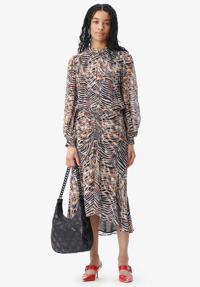 Dress Delio zebra shibori - A feminine aesthetic mixed with a bold print. With sheer... - 5/6