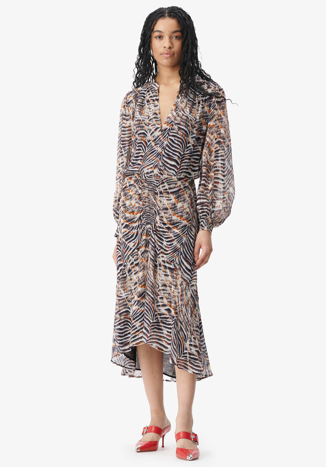 Dress Delio zebra shibori - A feminine aesthetic mixed with a bold print. With sheer... - 1/6