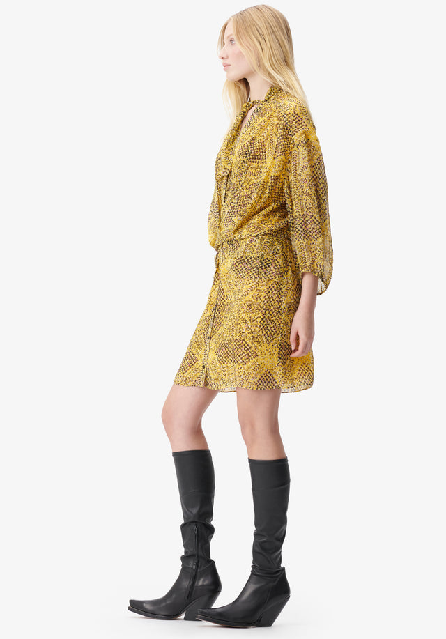 Dress Drina heritage star yellow - Our heritage print for Fall/Winter 23 is inspired by symmetrical... - 2/6