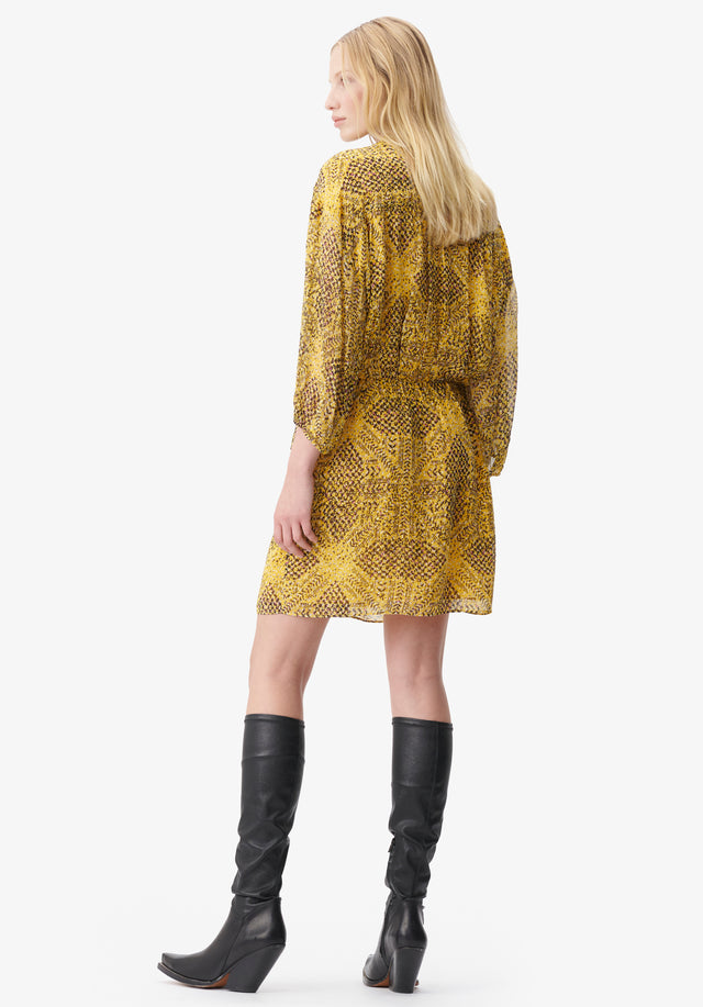 Dress Drina heritage star yellow - Our heritage print for Fall/Winter 23 is inspired by symmetrical... - 3/6