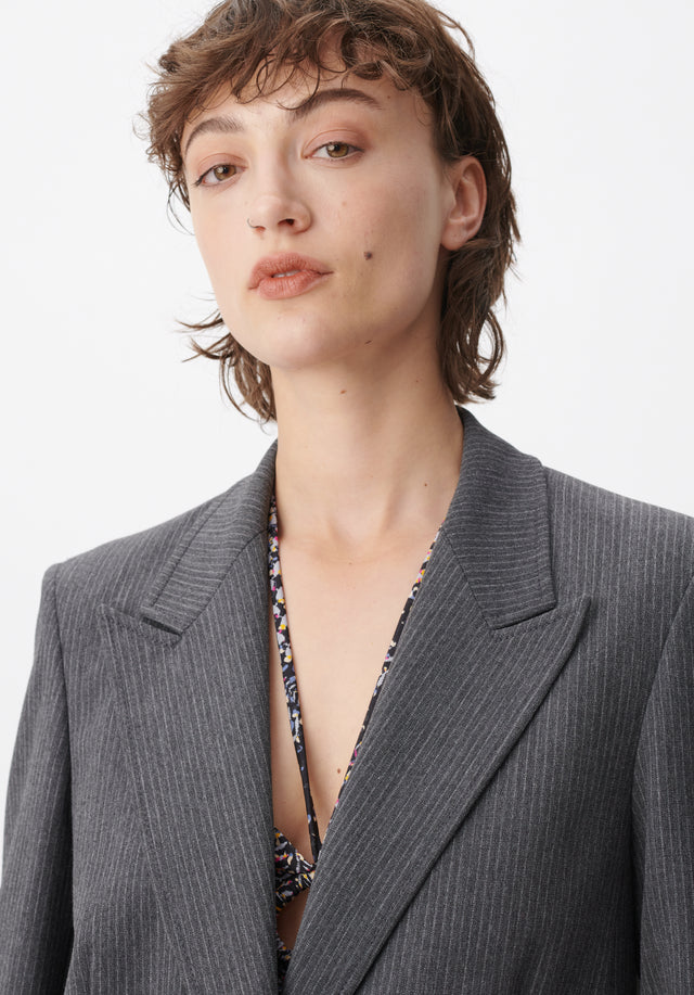 Jacket Jula anthracite stripe - This classic suit jacket is made from a super comfortable... - 4/6