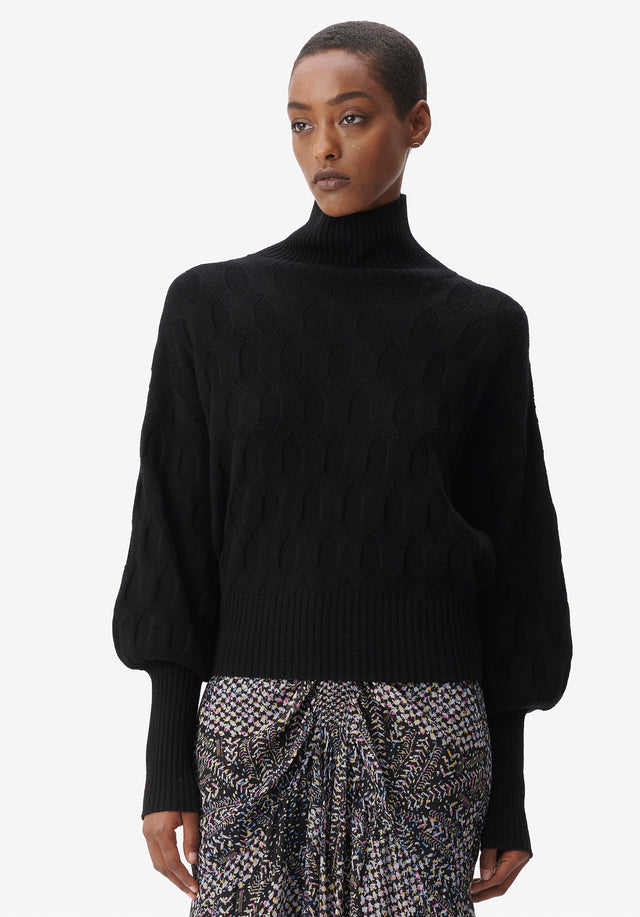 Jumper Kaito black - You will love this honeycomb-patterned wool and cashmere jumper this... - 1/8