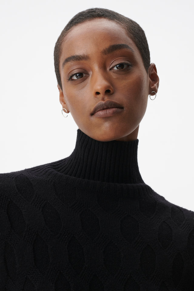 Jumper Kaito black - You will love this honeycomb-patterned wool and cashmere jumper this... - 5/7