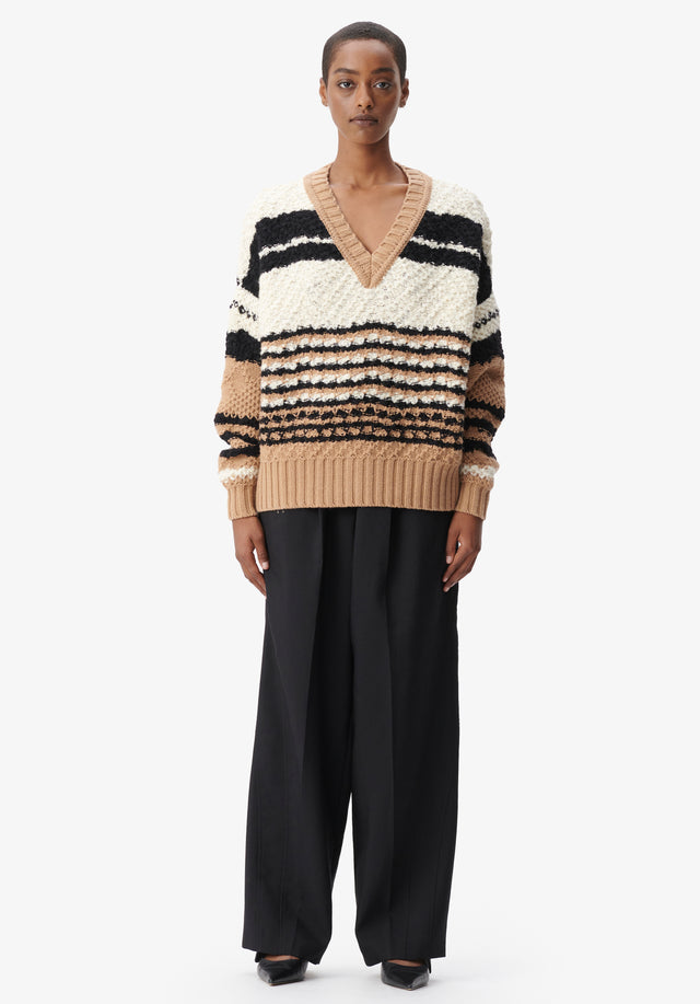 Jumper Kianna stripy desert - Featuring a deep V-neck and relaxed fit, Kianna is a...
