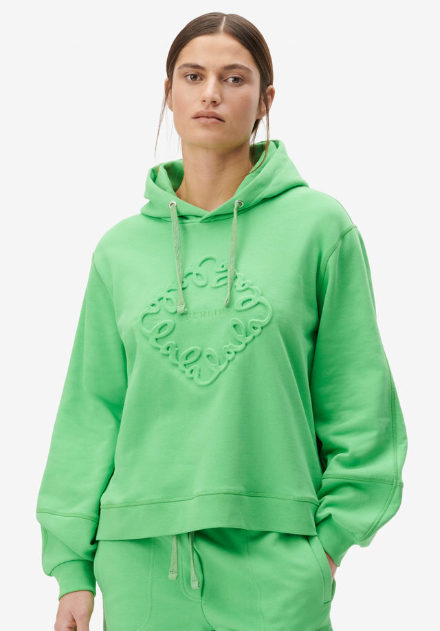 Hoodie Ipalina apple green - Designed to be comfortable. Hoodie Ipalina features a monochrome, debossed...
