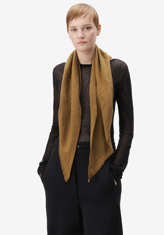 Triangle Solid M mocca - An ultra-soft cashmere scarf with a subtle logo. The solid...
