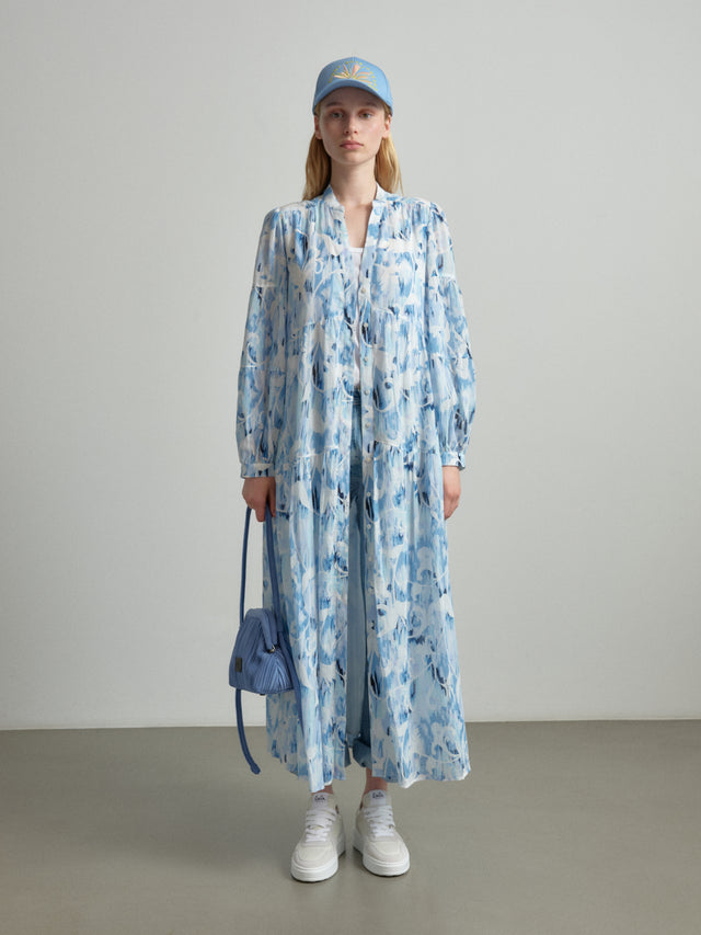 Dress Dinella floral fountain blue - Introducing Dress Dinella, adorned with the captivating 