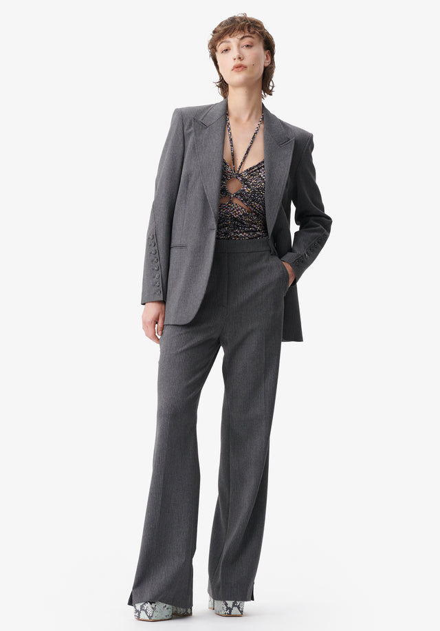 Pants Pinka anthracite stripe - An elegant and timeless classic, these flared bootcut suit pants... - 4/5