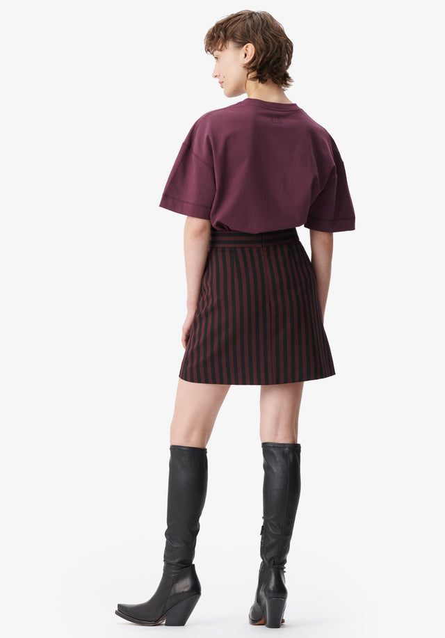 Skirt Saki stripe fudge - This stunning mini skirt features a wide stripe pattern enhanced... - 3/5