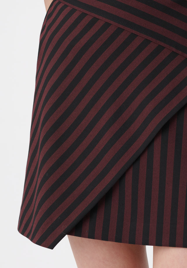 Skirt Saki stripe fudge - This stunning mini skirt features a wide stripe pattern enhanced... - 4/5