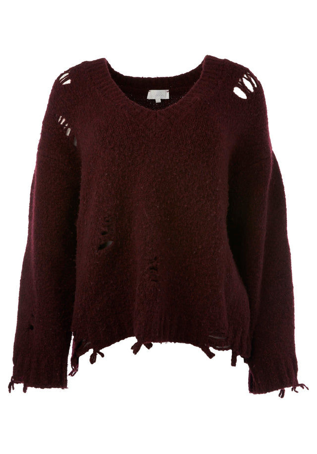 Pre-loved Jumper Wallis - S Bordeaux Melange - This item has been loved by someone before you, but... - 1/1