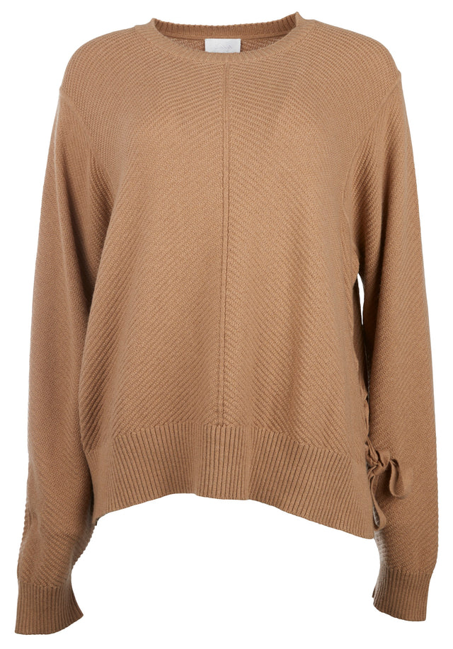 Pre-loved Jumper Kasper  - M Camel - A beautifully knitted jumper in soft camel made of a...
