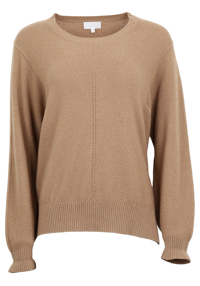 Pre-loved Jumper Kasper - S Camel - A beautifully knitted jumper in soft camel made of a...

