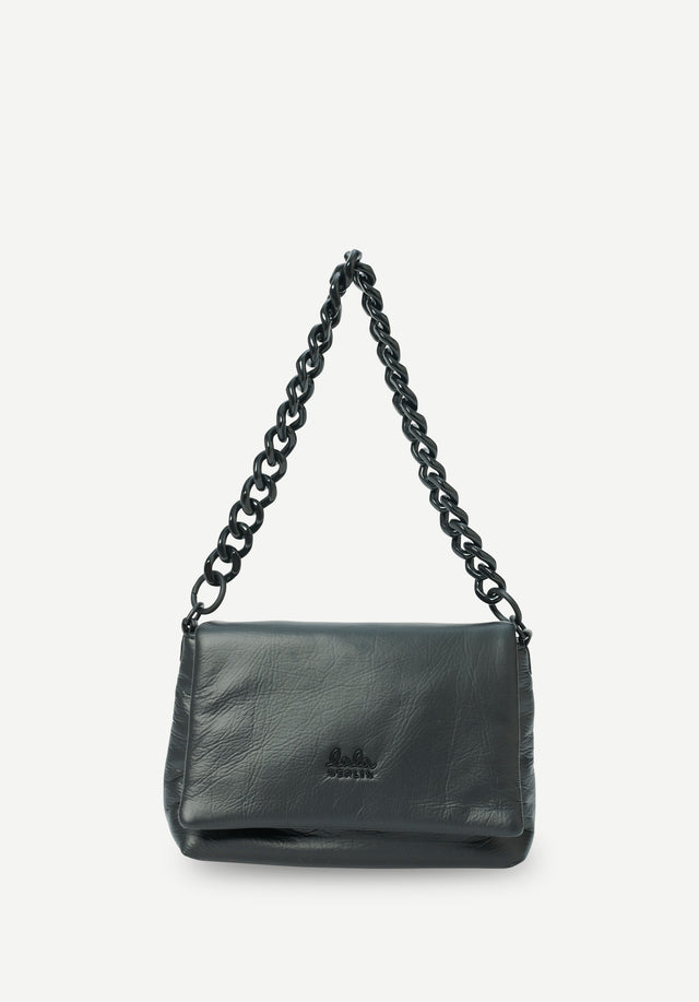 Shoulderbag Mima black - Exceptionally soft and lightweight. A padded chain-bag with a monochrome... - 1/5
