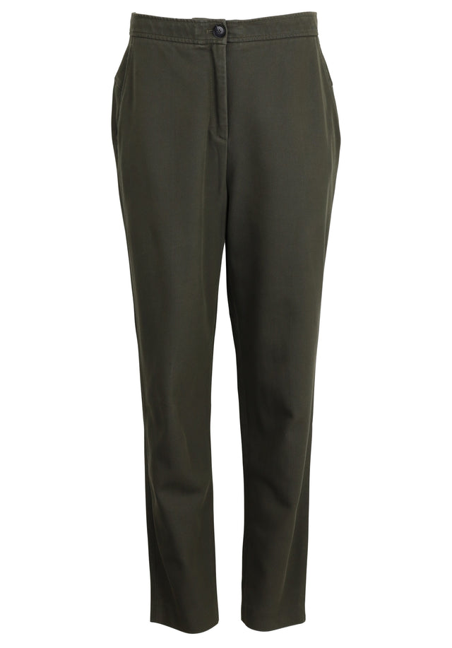 Pre-loved Pants Paul - M Olive - Sporty yet feminine trousers made of stretchy cotton fabric for...
