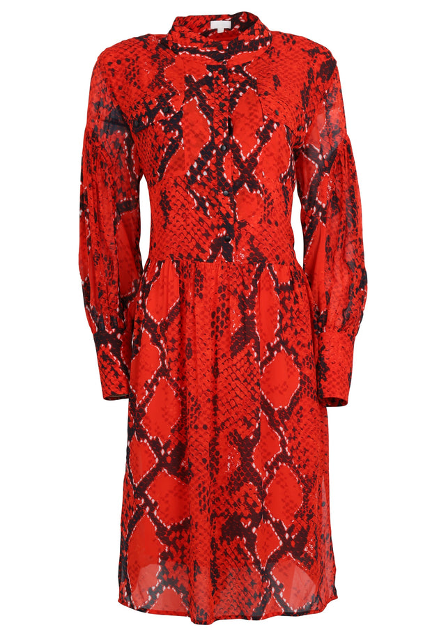 Pre-loved Dress Danika - S Red Fire Python - A casual and flowy dress made of 100% viscose, sporting... - 1/1