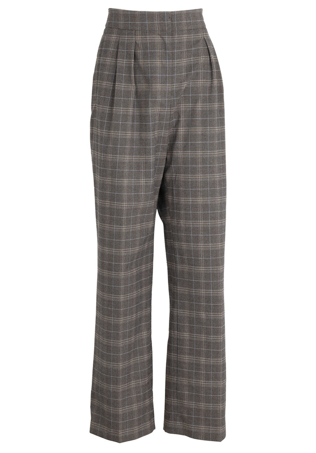 Pre-loved Pants Parole - M Light Blue Check - Impeccably tailored suit pants with a subtle check print, made... - 1/1