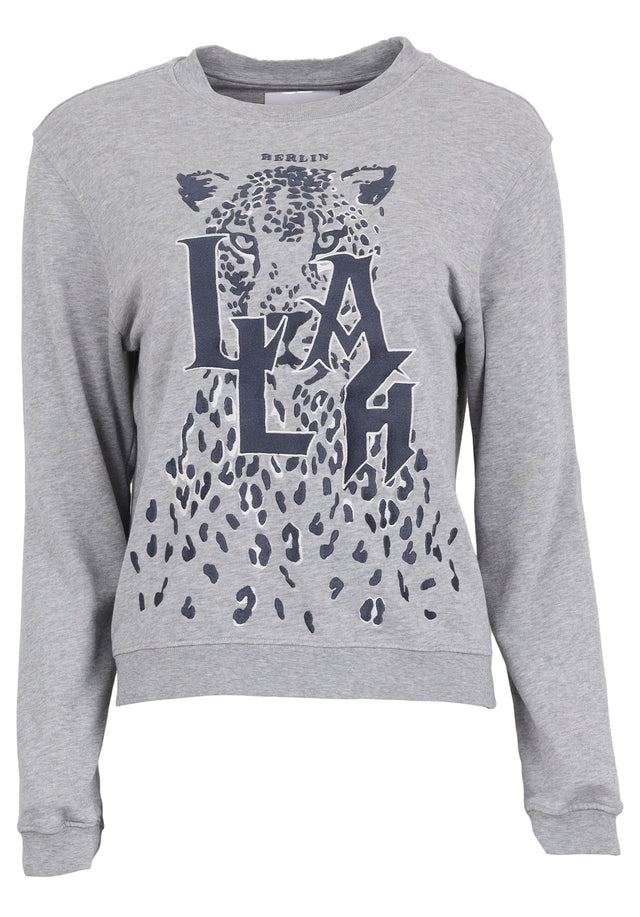 Pre-loved Sweatshirt Irya Leo - XS Grey Melange - This very feminine, fitted sweatshirt is made of the softest... - 1/1