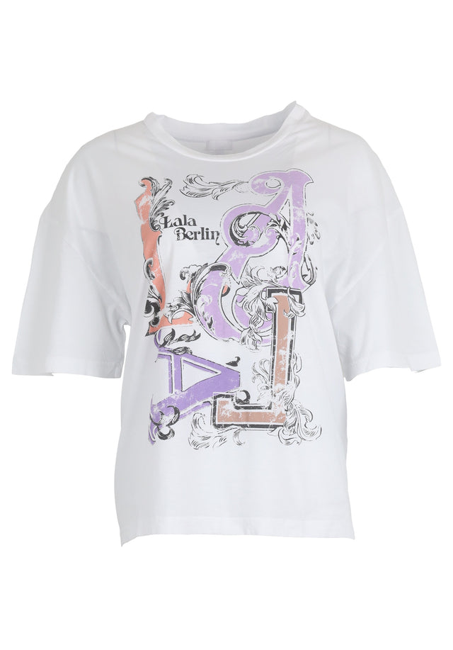 Pre-loved T-Shirt Celia - XL white - Celia is a boyfriend cut T-shirt featuring a seasonal logo... - 1/1