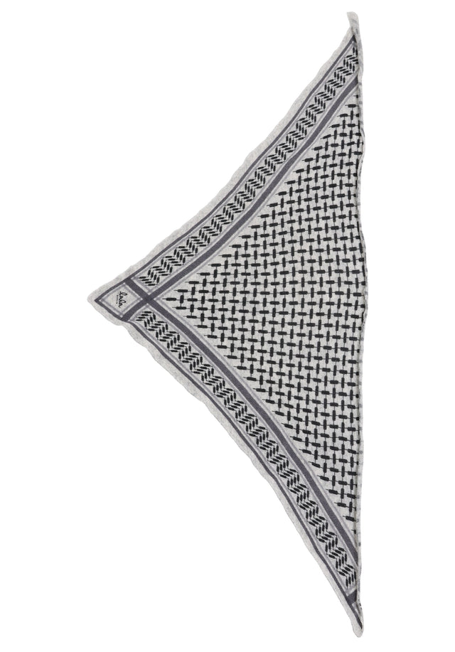 Pre-loved Triangle Trinity Classic S - OS Flanella Light grey melange - A luxuriosly soft, triangle shaped cashmere scarf, featuring a classic... - 1/1
