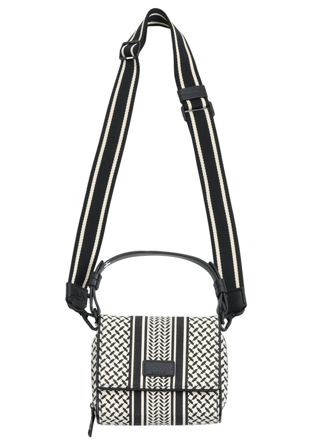 Pre-loved Crossbody Migrid - OS heritage stripe black - A new look for our seasonal heritage crossbody bag. Designed...
