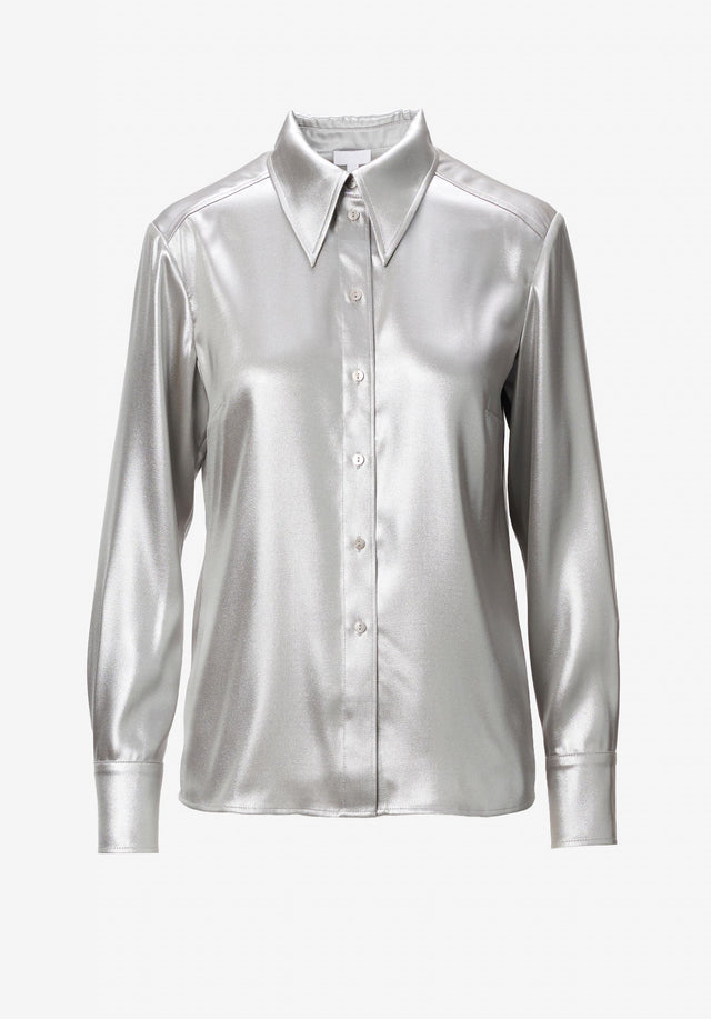 Blouse Bemara silver gloss - Mit seiner silbern schimmernden Oberfläche ist diese klassische Button-Down-Bluse ein... - 3/3