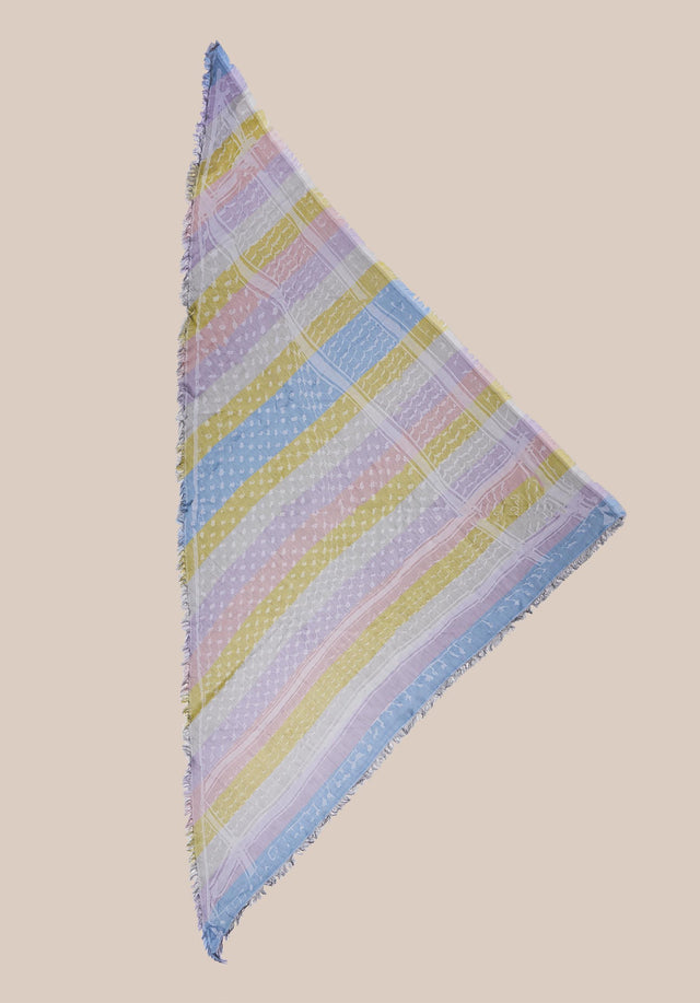 Cotton Triangle Kufiya Stripes Kufiya Rainbow Stripes - A soft triangle made of light cotton, trimmed with a... - 4/4
