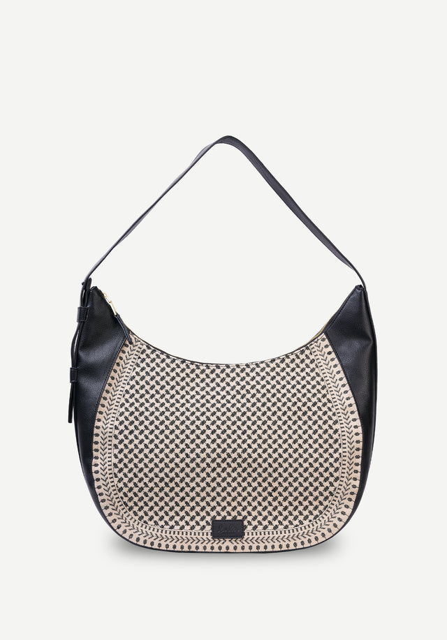 Crossbody Hobo Miranda hessian x-stitch - Diese elegante und zugleich praktische Crossbody-Bag bietet genug Platz für...
