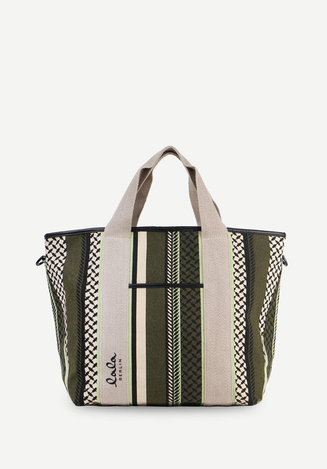 East West Tote Maggie multicolor avocado - Made from screen-printed cotton canvas, Maggie features the lala Berlin...
