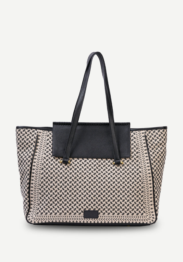 East West Tote Melda hessian x-stitch - This bag is all about elegance, and it can hold...
