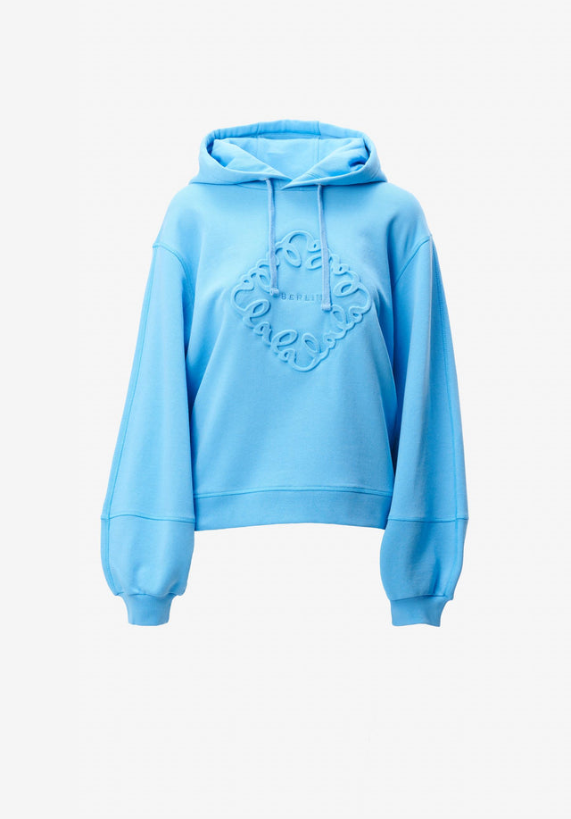 Hoodie Ipalina diamond azure blue - Designed to be comfortable:  Hoodie Ipalina features a monochrome, debossed... - 2/2