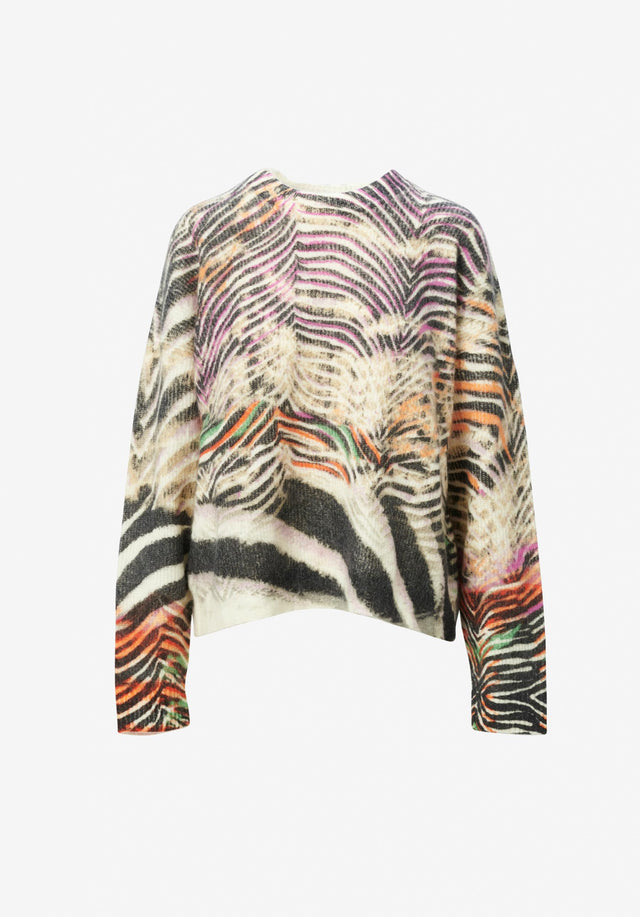 Jumper Kacylito zebra shibori - Knitwear with a distinctive style. Featuring a distressed zebra print...
