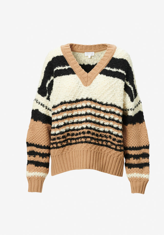 Jumper Kianna stripy desert - Featuring a deep V-neck and relaxed fit, Kianna is a... - 4/6