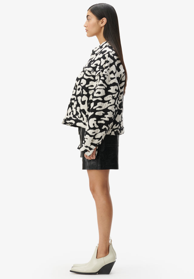 Jacket Jeo leo jacquard - Fine Italian cotton adorned with an abstract leopard jacquard pattern.... - 3/6