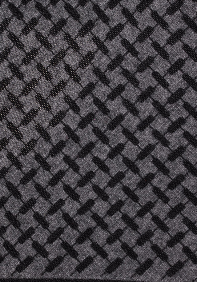 Triangle Trinity Classic S Lubecca Dark grey melange - A luxuriosly soft, triangle shaped cashmere scarf, featuring a classic... - 3/4