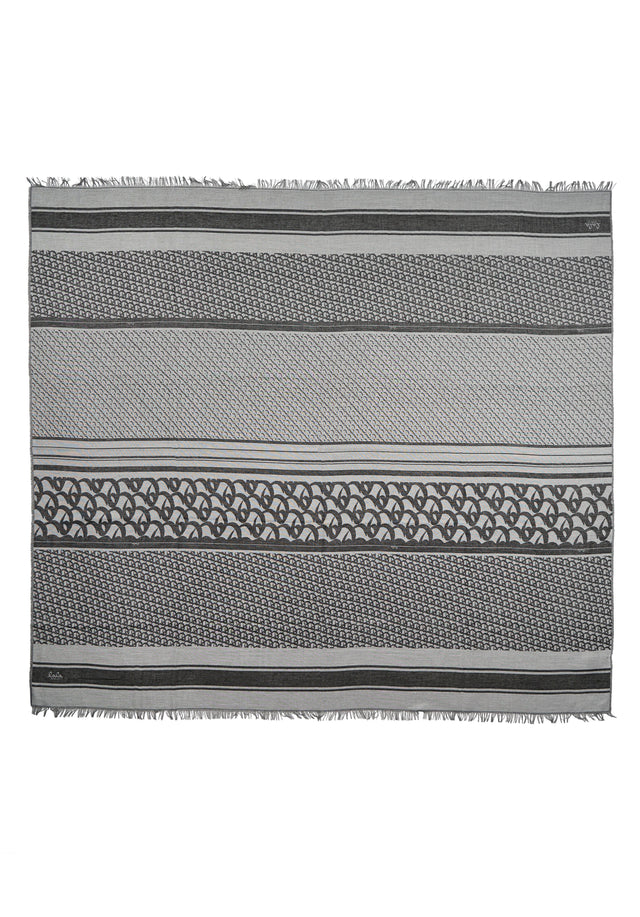 Scarf Monogram Black monogram on White - Ein leichter und leichter Schal, der aus einer weichen Viskose-Baumwollmischung... - 3/3