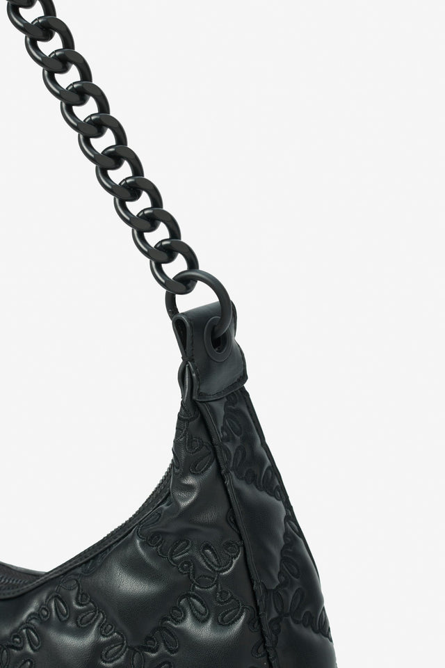 Shoulderbag Mewis lalagram black - This spacious yet elegant shoulder bag fits everything you need... - 4/7