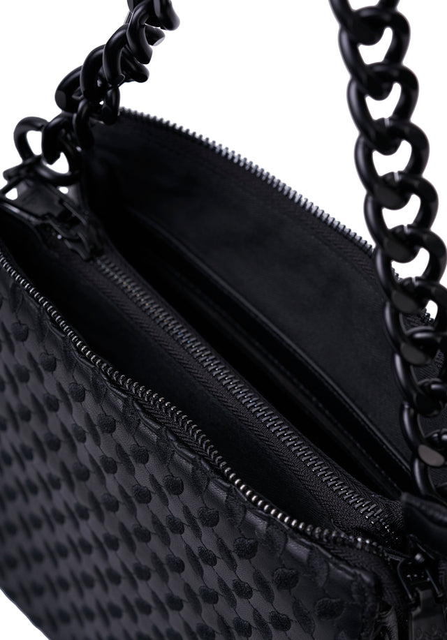 Small Shoulderbag Mitzi heritage embroidery - Eine elegante schwarze Schultertasche aus veganem Leder mit aufwendiger Stickerei... - 5/7
