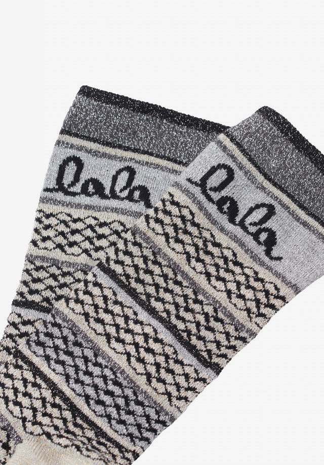 Socks Silja stripes grey - This pair of sparkling socks is the perfect gift for... - 2/2