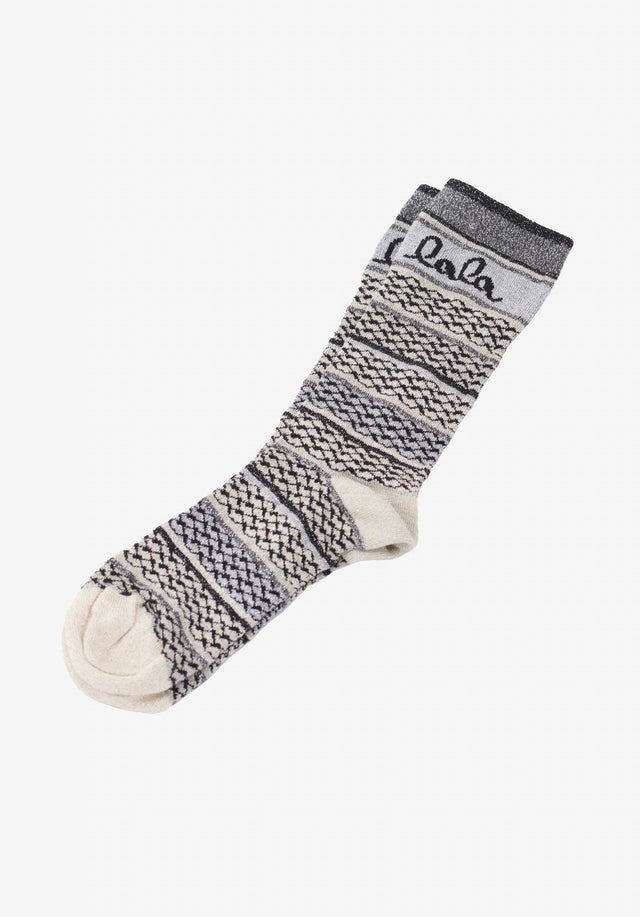 Socks Silja stripes grey - This pair of sparkling socks is the perfect gift for... - 1/2