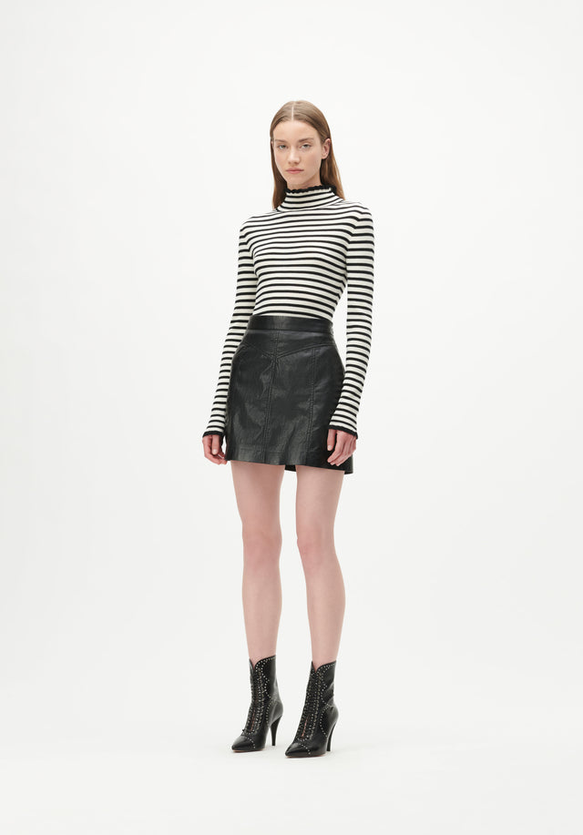 Skirt Skyla black - Glamrock mit Kick. Skirt Skyla ist ein schmaler A-Linien-Minirock aus...
