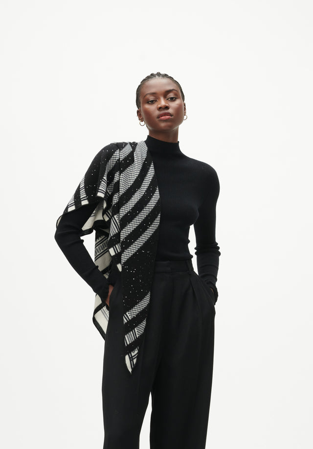 Triangle Trinity Stripes black white sequins - An amalgamation of order and disorder created the collection, uniting... - 1/4