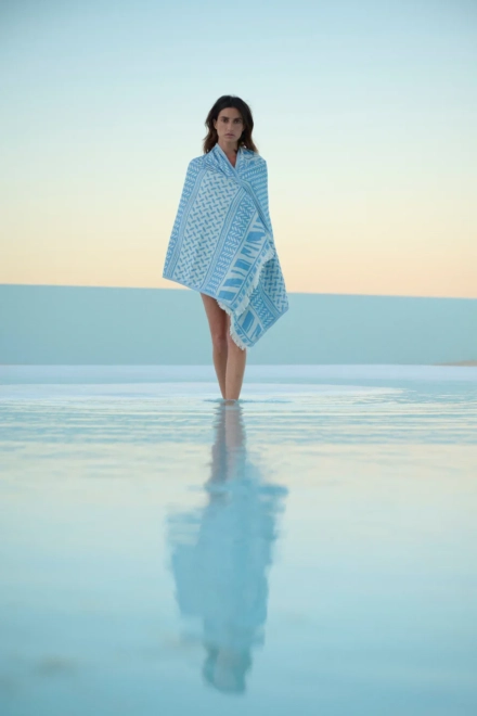 Beach Blanket Aykahn cotton heritage stripe blue