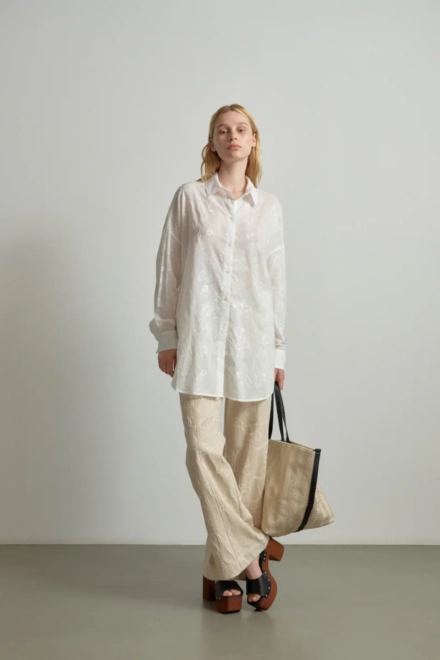 Blouse Bam - cotton - embroidery white - alternative