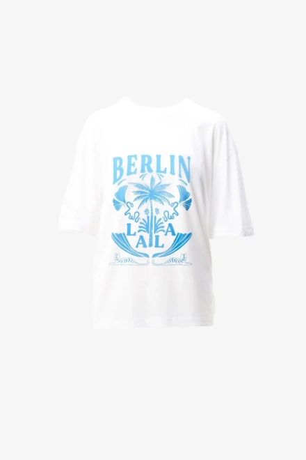 T-Shirt Celia cotton lala palm white - alternative