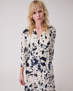 Dress Delia fluid viscose navy splash - alternative 1